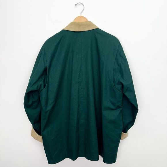 Big Yank Unisex Vintage Emerald Green Corduroy Collar Cuffs Barn Chore Jacket - Picture 2 of 13